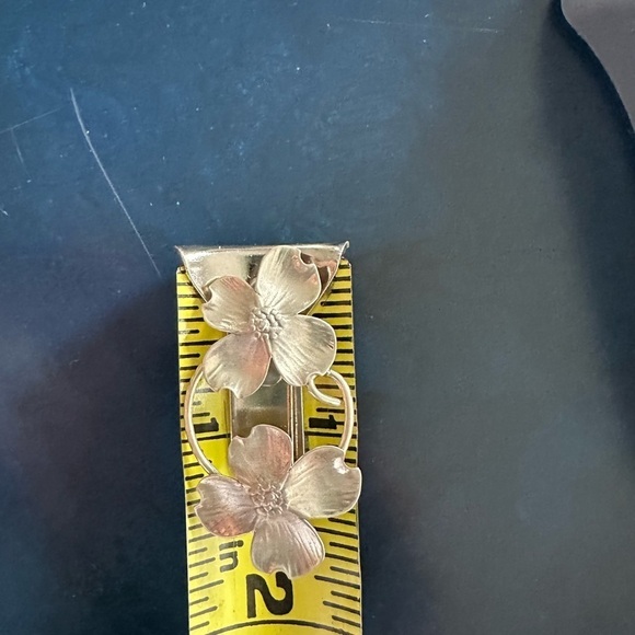 Vintage Stuart NYE Sterling Silver 925 Two Flower Brooch Pin - Picture 4 of 4